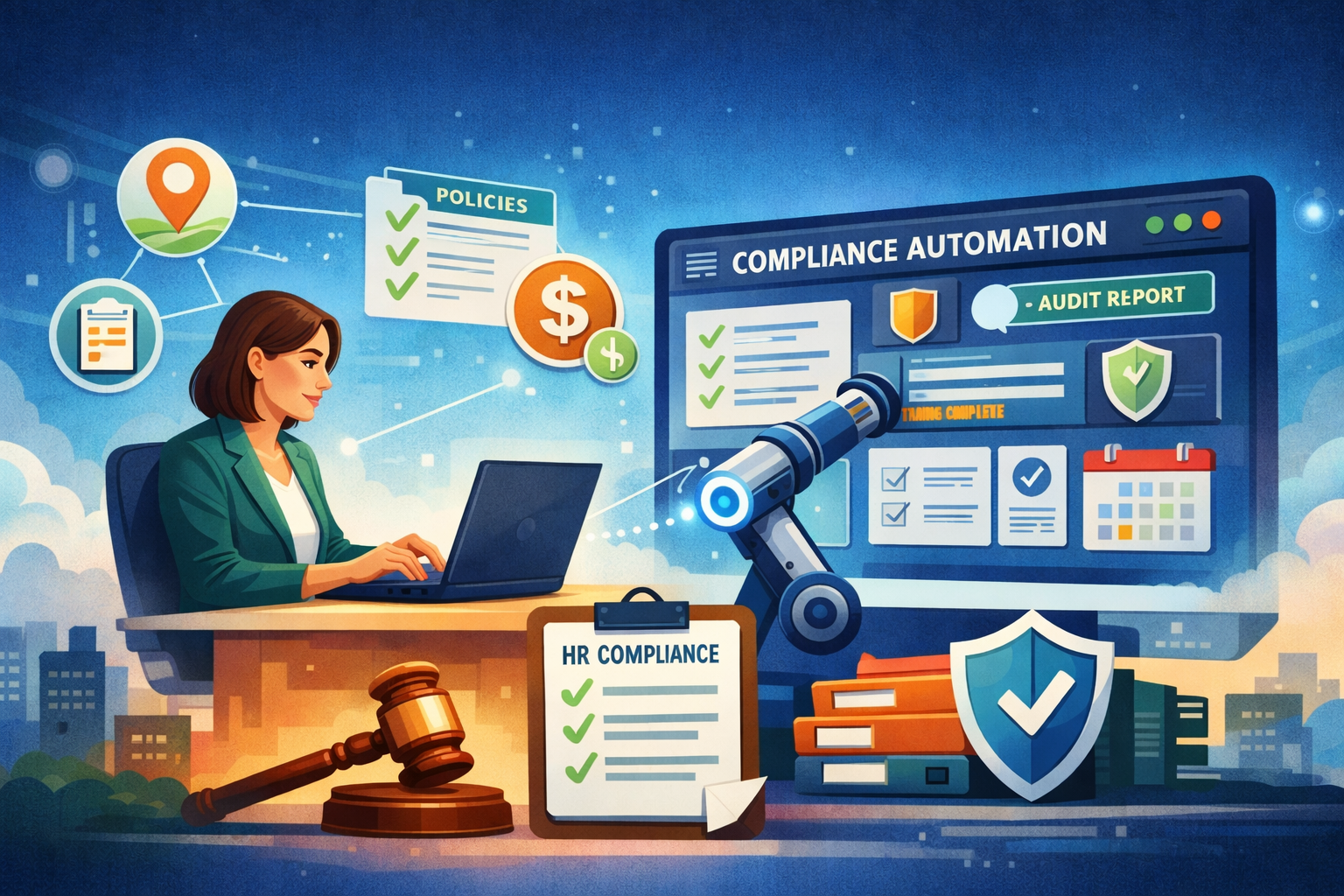 HR compliance automation dashboard tracking training completion